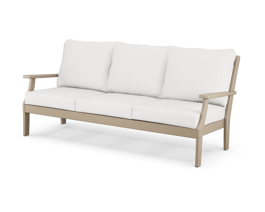 POLYWOOD Braxton Deep Seating Sofa in Vintage Sahara / Natural Linen