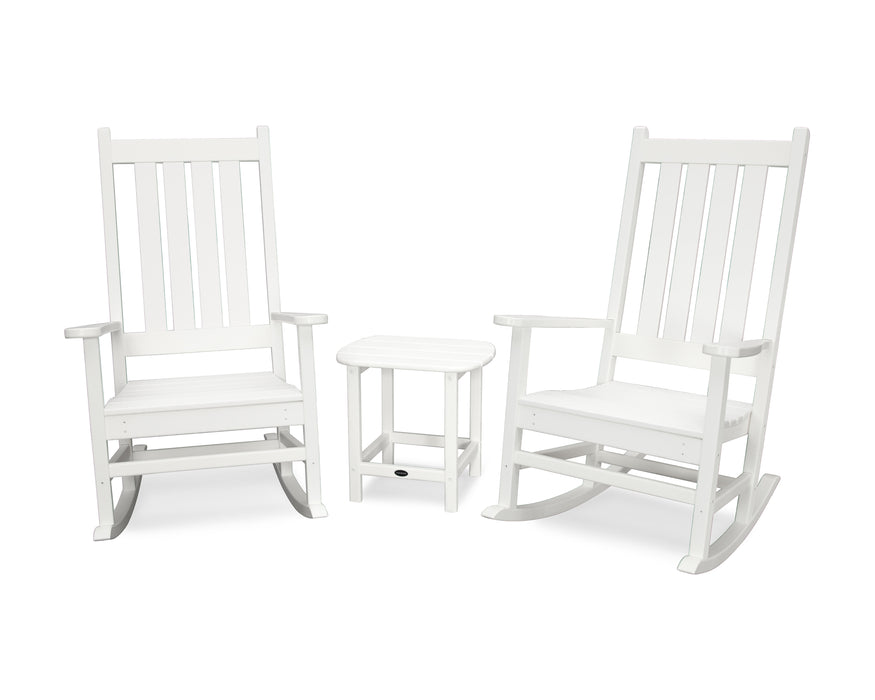 POLYWOOD Vineyard 3-Piece Rocking Set in White