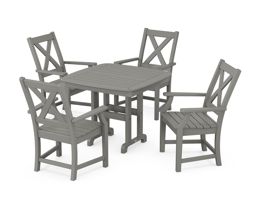 POLYWOOD Braxton 5-Piece Dining Set in Slate Grey