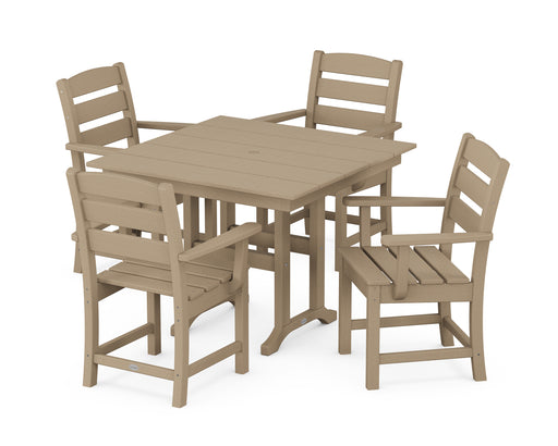 POLYWOOD Lakeside 5-Piece Farmhouse Dining Set in Vintage Sahara image