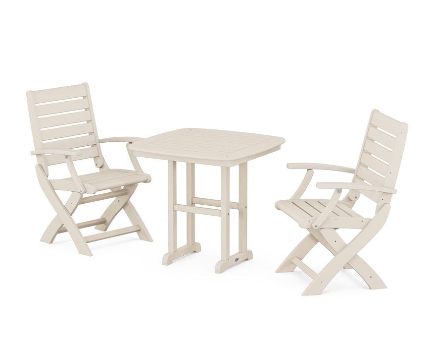 POLYWOOD Signature Folding Chair 3-Piece Dining Set in Sand image