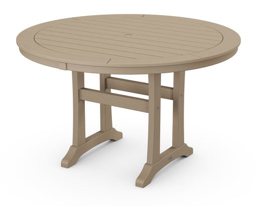 POLYWOOD Nautical Trestle 48" Round Dining Table in Vintage Sahara image