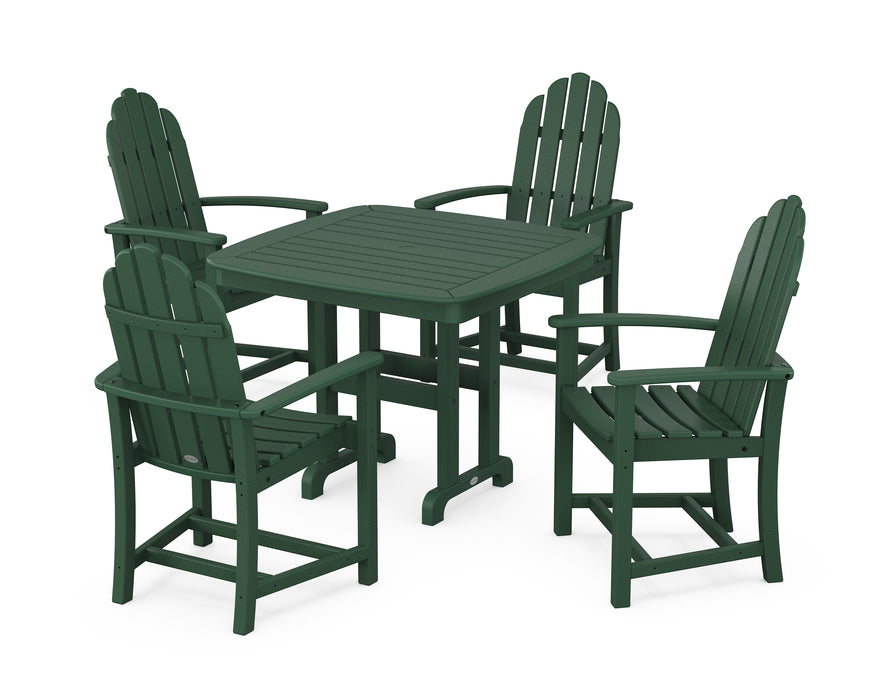 POLYWOOD Classic Adirondack 5-Piece Dining Set in Green