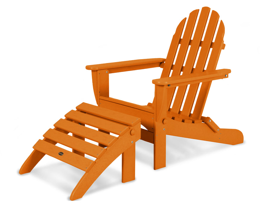 POLYWOOD Classic Adirondack 2-Piece Set in Tangerine