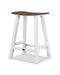 POLYWOOD Contempo 24" Saddle Counter Stool in White / Mahogany image