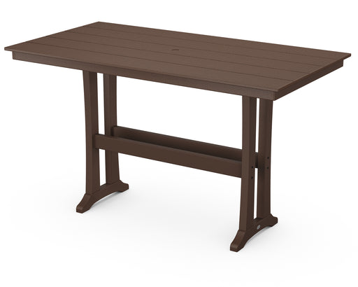 POLYWOOD Farmhouse Trestle 37" x 72" Bar Table in Mahogany image