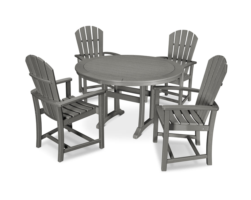 POLYWOOD 5 Piece Palm Coast Dining Set in Slate Grey