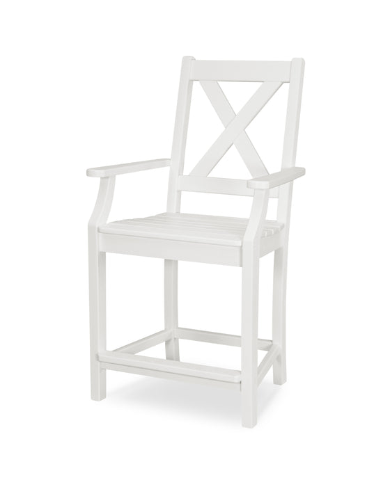 POLYWOOD Braxton Counter Arm Chair in White image