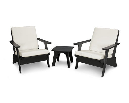 POLYWOOD Riviera Modern Lounge 3-Piece Set in Black / Bird's Eye image