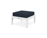 POLYWOOD Lakeside Deep Seating Ottoman in White / Marine Indigo image