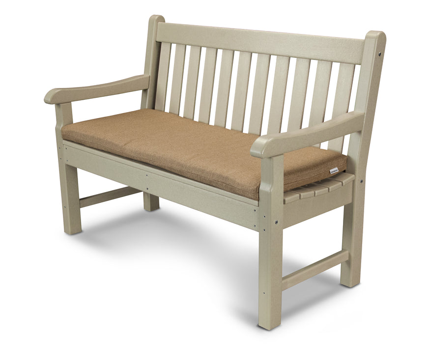 POLYWOOD Rockford 48" Bench with Seat Cushion in Sand / Sesame