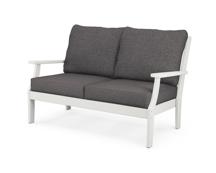 POLYWOOD Braxton Deep Seating Loveseat in Vintage White / Ash Charcoal