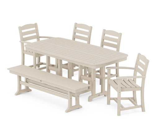 POLYWOOD La Casa Cafe 6-Piece Dining Set with Bench in Sand image