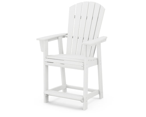 POLYWOOD Nautical Curveback Adirondack Counter Chair in White image