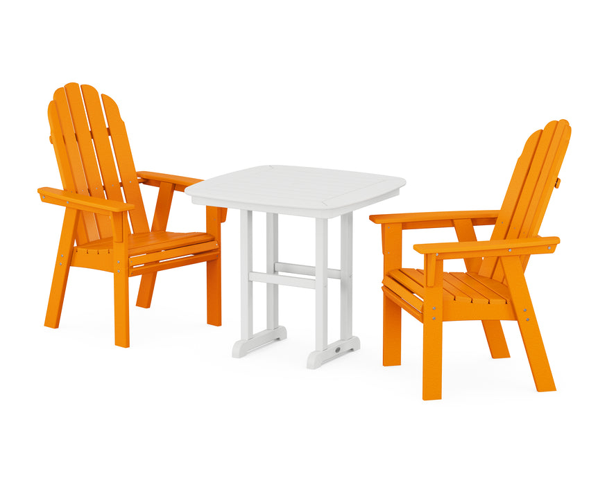 POLYWOOD Vineyard Adirondack 3-Piece Dining Set in Tangerine