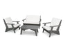 POLYWOOD Riviera Modern Lounge 4-Piece Set in Slate Grey / Natural image