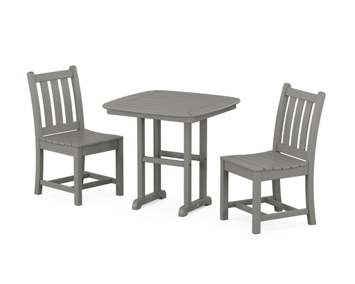 POLYWOOD Traditional Garden Side Chair 3-Piece Dining Set in Slate Grey image