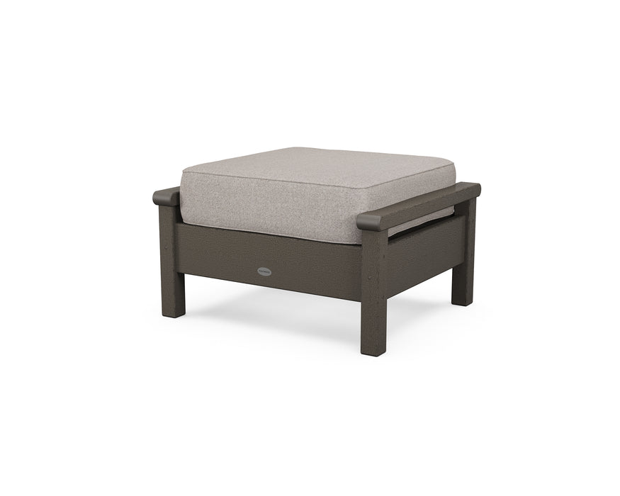 POLYWOOD Harbour Deep Seating Ottoman in Vintage Coffee / Weathered Tweed