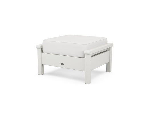 POLYWOOD Harbour Deep Seating Ottoman in Vintage White / Natural Linen image