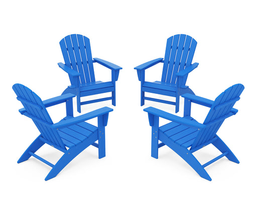 POLYWOOD Nautical 4-Piece Adirondack Conversation Set in Pacific Blue image