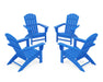 POLYWOOD Nautical 4-Piece Adirondack Conversation Set in Pacific Blue image