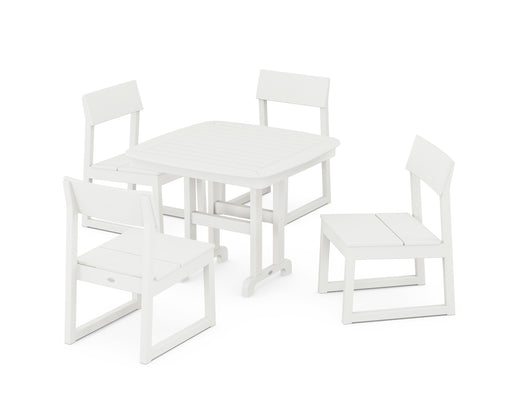 POLYWOOD EDGE Side Chair 5-Piece Dining Set in Vintage White image