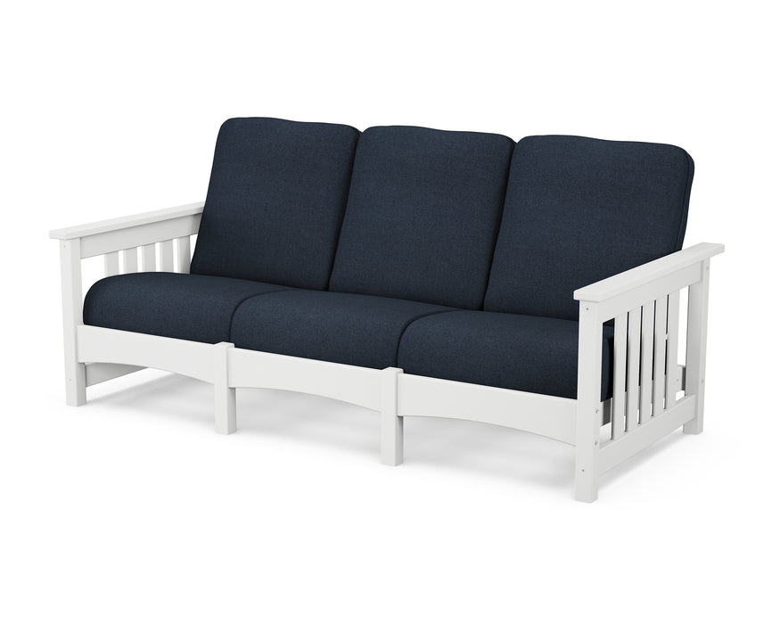 POLYWOOD Mission Sofa in White / Marine Indigo image