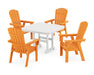 POLYWOOD Nautical Curveback Adirondack 5-Piece Dining Set in Tangerine / White image