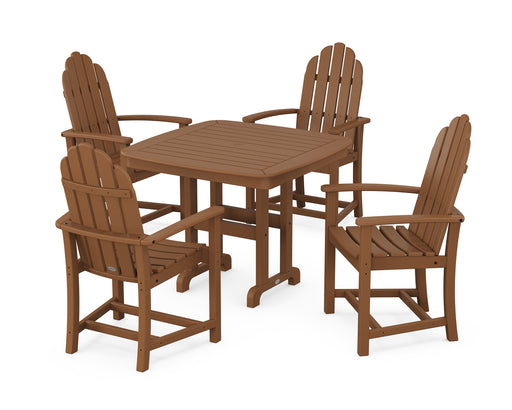 POLYWOOD Classic Adirondack 5-Piece Dining Set in Teak image