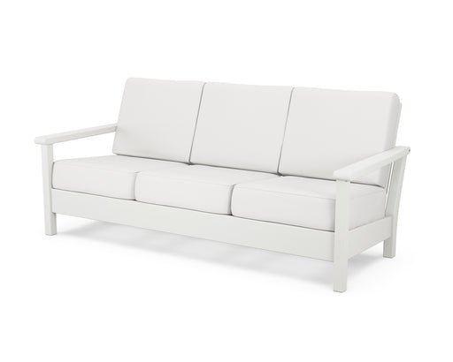 POLYWOOD Harbour Deep Seating Sofa in Vintage White / Natural Linen image