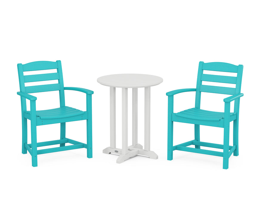 POLYWOOD La Casa Cafe 3-Piece Round Dining Set in Aruba