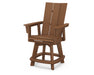 POLYWOOD Modern Curveback Adirondack Swivel Counter Chair in Teak image