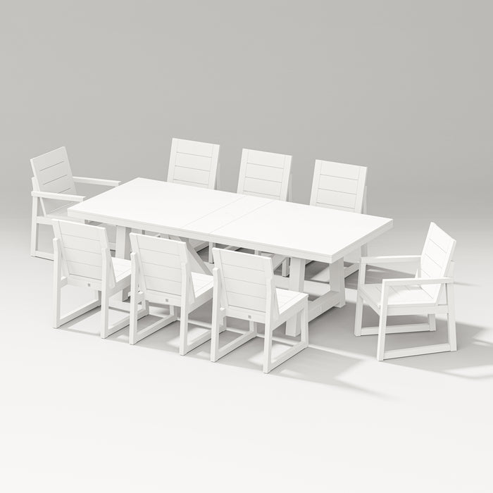 PW Designer Series Elevate 9-Piece A- Frame Table Dining Set in Vintage White