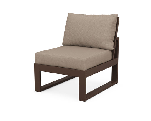 POLYWOOD Modular Armless Chair in Mahogany / Sancy Shale image