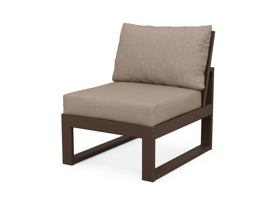 POLYWOOD Modular Armless Chair in Mahogany / Sancy Shale image