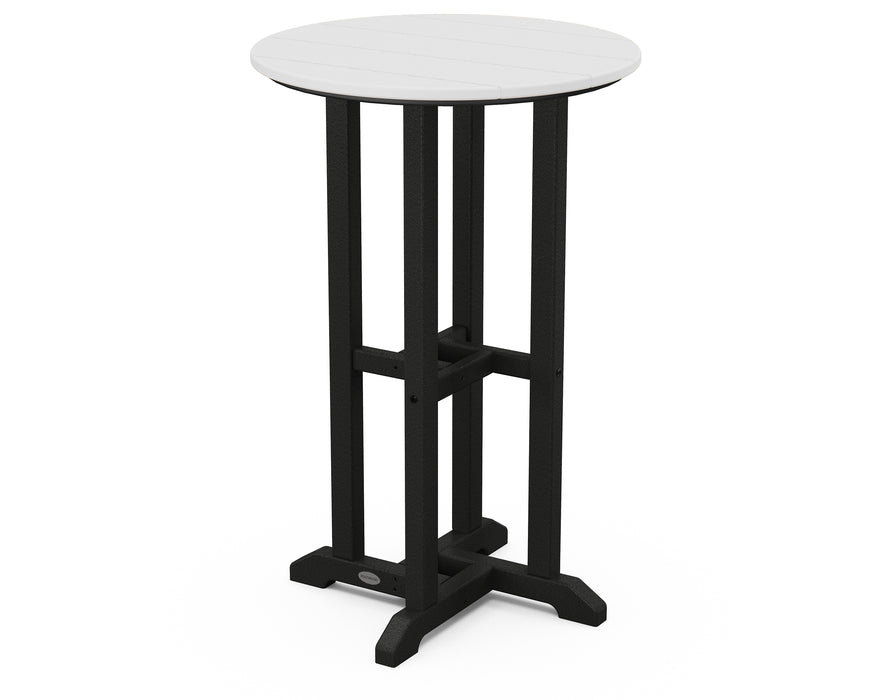 POLYWOOD Contempo 24" Round Counter Table in Black / White