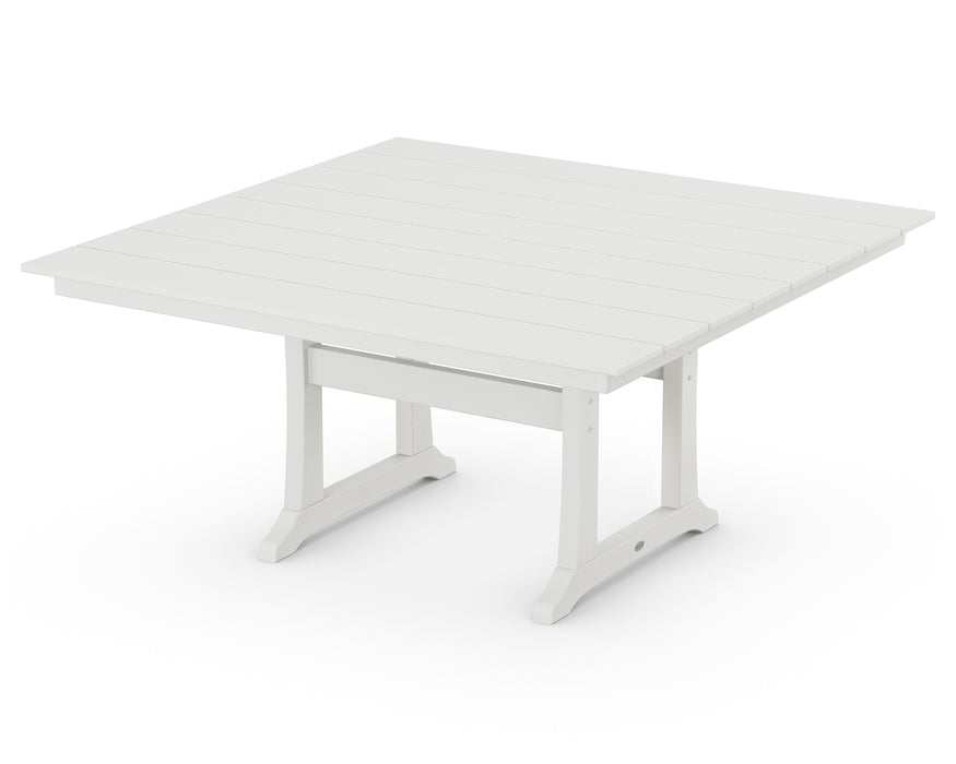 POLYWOOD Farmhouse Trestle 59" Dining Table in Vintage White