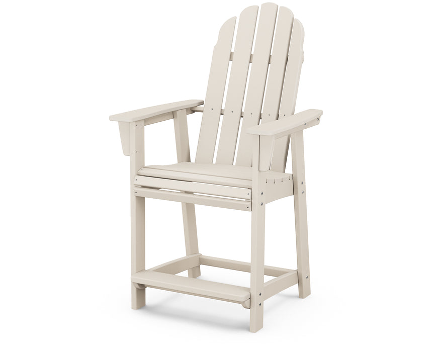 POLYWOOD Vineyard Curveback Adirondack Counter Chair in Sand