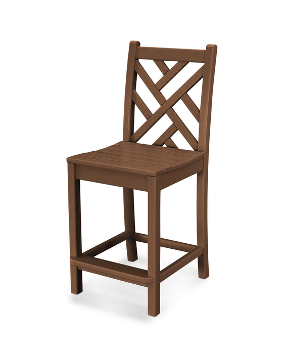 POLYWOOD Chippendale Counter Side Chair in Teak