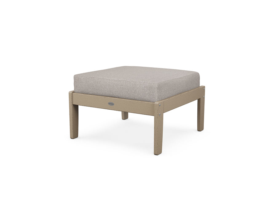 POLYWOOD Braxton Deep Seating Ottoman in Vintage Sahara / Weathered Tweed