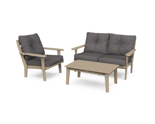 POLYWOOD Lakeside 3-Piece Deep Seating Set in Vintage Sahara / Ash Charcoal image