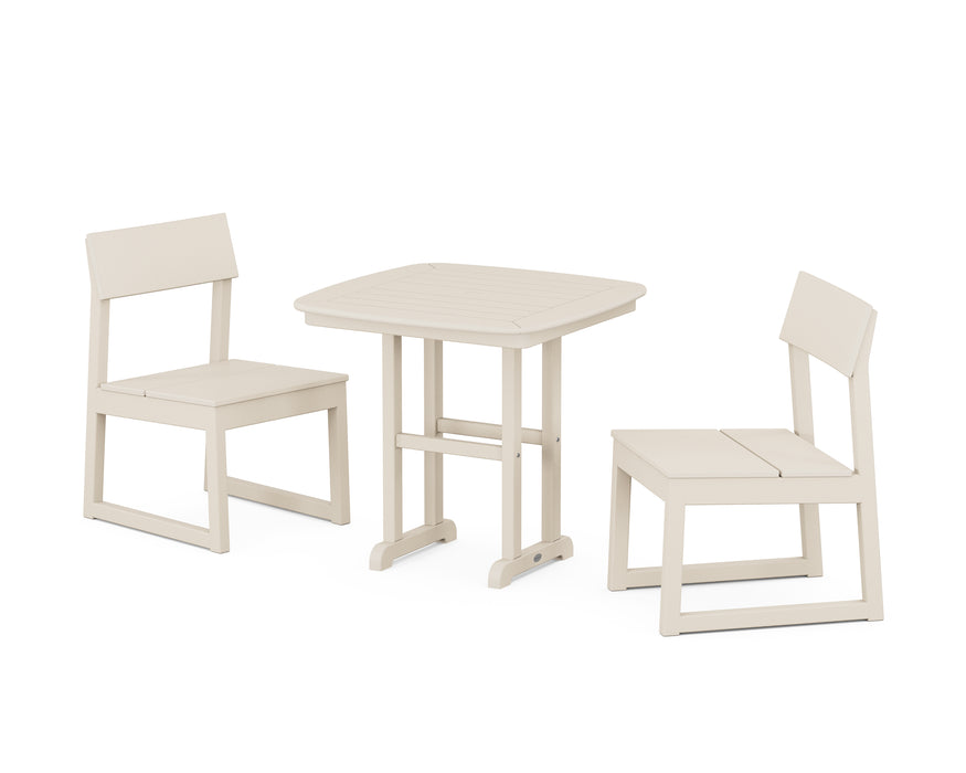 POLYWOOD EDGE Side Chair 3-Piece Dining Set in Sand