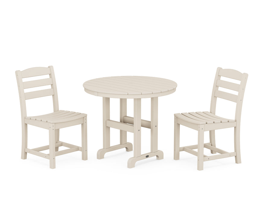 POLYWOOD La Casa Cafe Side Chair 3-Piece Round Dining Set in Sand