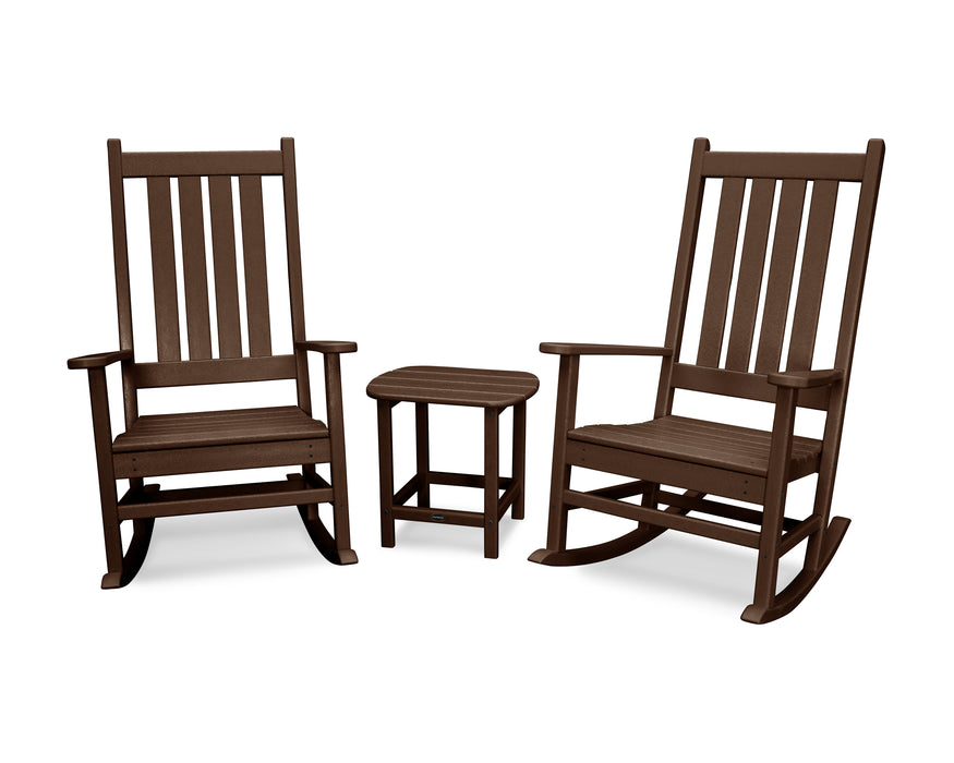 POLYWOOD Vineyard 3-Piece Rocking Set in Mahogany