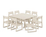 POLYWOOD EDGE Side Chair 9-Piece Dining Set with Trestle Legs in Sand image