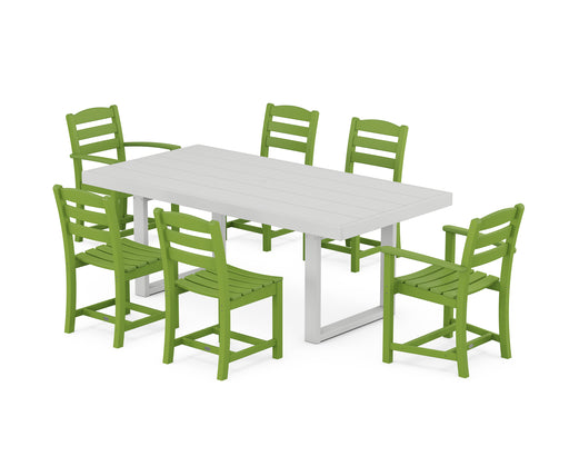 POLYWOOD Lakeside 7-Piece Dining Set in Lime / White image