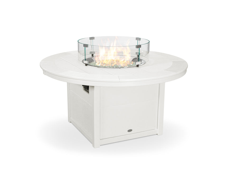 POLYWOOD Round 48" Fire Pit Table in Vintage White
