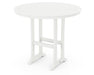 POLYWOOD Nautical Trestle 48" Round Bar Table in Vintage White image