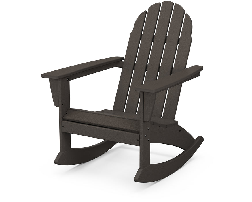 POLYWOOD Vineyard Adirondack Rocking Chair in Vintage Coffee