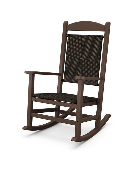 POLYWOOD Presidential Woven Rocking Chair in Mahogany / Cahaba image